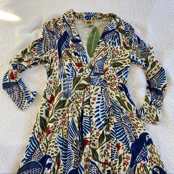 ⭐️ FARM Rio Blue Macaw Flight Maxi Dress - Picture 10 of 13